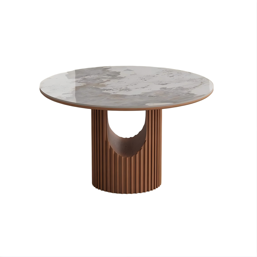 Round Glossy Sintered Stone Dining Table