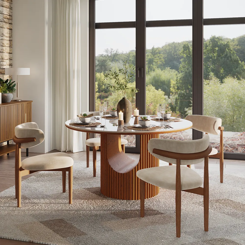 Round Glossy Sintered Stone Dining Table Round Glossy Sintered Stone Dining Table