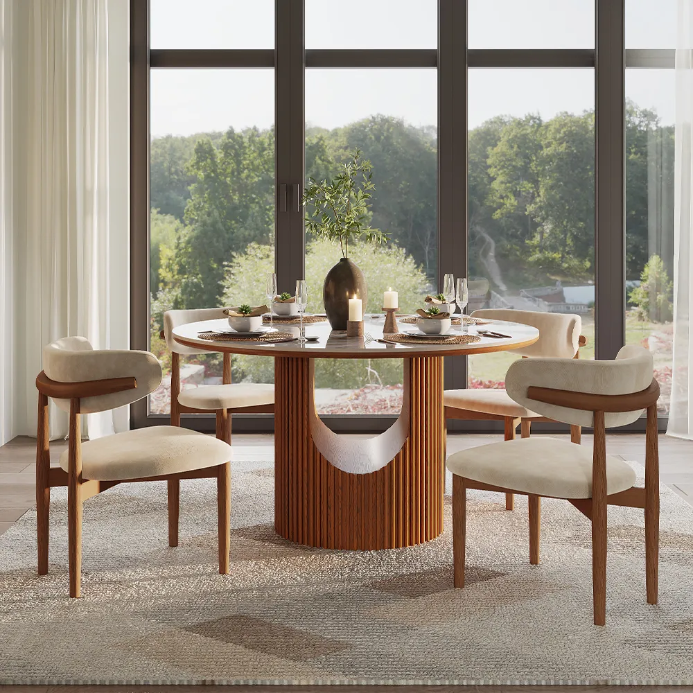 Round Glossy Sintered Stone Dining Table Round Glossy Sintered Stone Dining Table