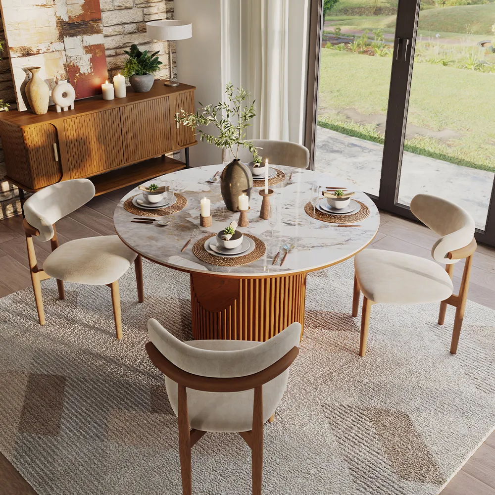 Round Glossy Sintered Stone Dining Table Round Glossy Sintered Stone Dining Table