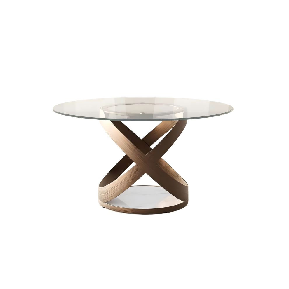 Round Tempered Glass Dining Table