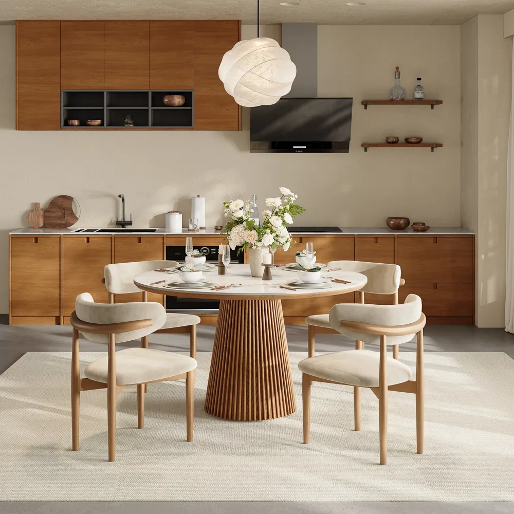 Round Glossy Sintered Stone Dining Table Round Glossy Sintered Stone Dining Table