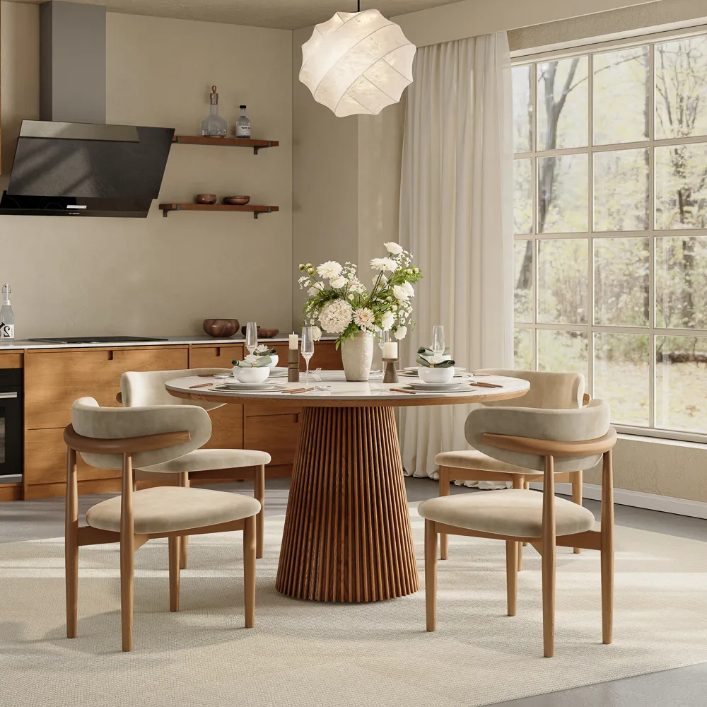 Round Glossy Sintered Stone Dining Table Round Glossy Sintered Stone Dining Table