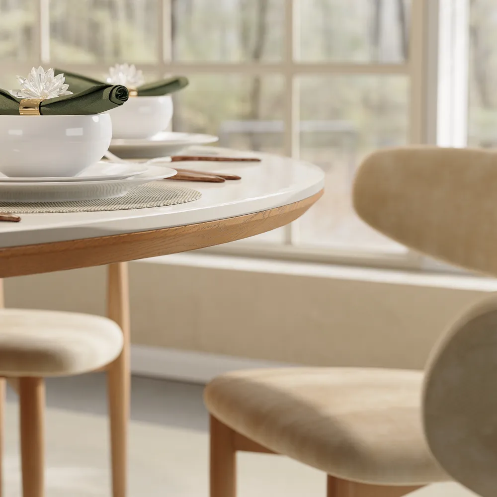 Round Glossy Sintered Stone Dining Table Round Glossy Sintered Stone Dining Table