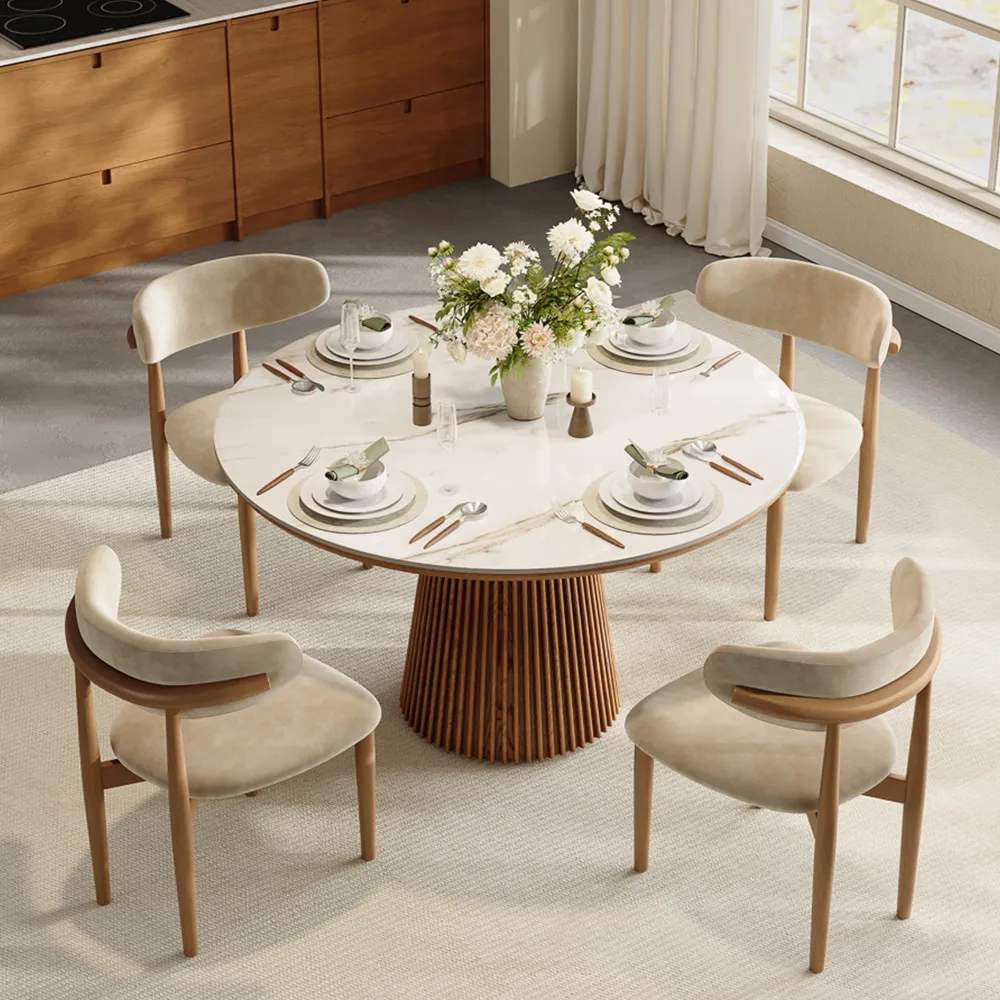 Round Glossy Sintered Stone Dining Table Round Glossy Sintered Stone Dining Table