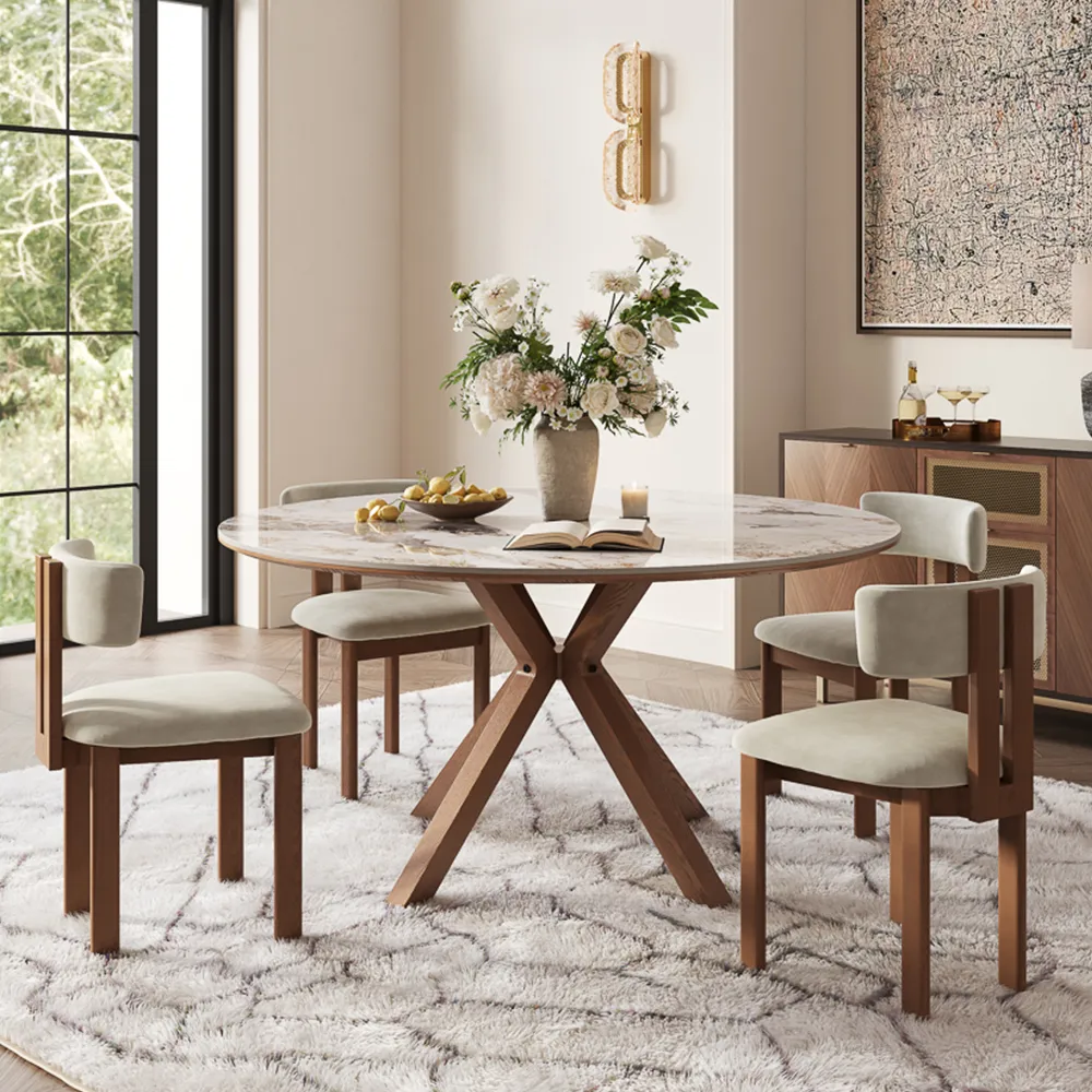 Round Glossy Sintered Stone Dining Table