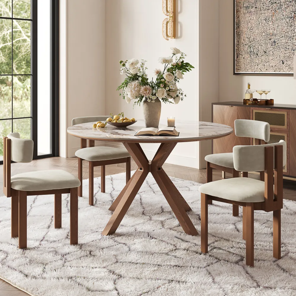 Round Glossy Sintered Stone Dining Table Round Glossy Sintered Stone Dining Table