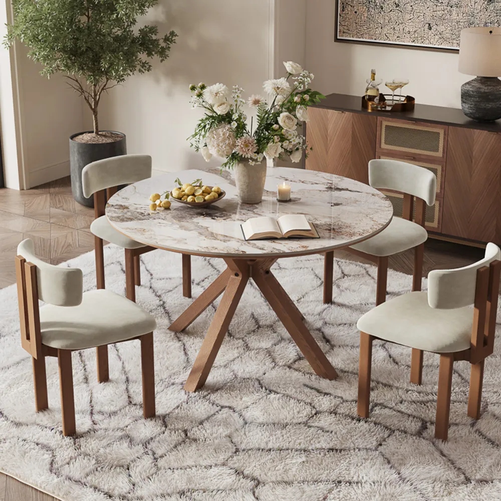 Round Glossy Sintered Stone Dining Table Round Glossy Sintered Stone Dining Table