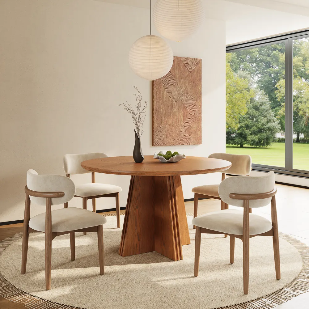 Classic Round Wooden Dining Table