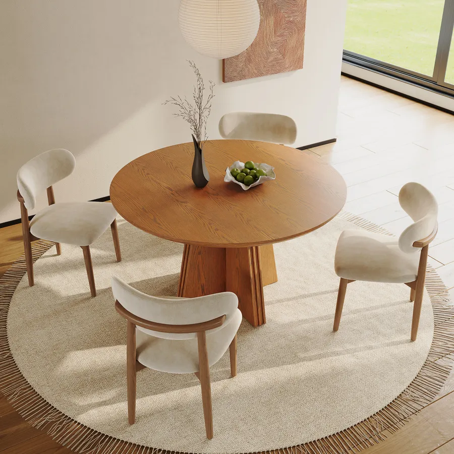 Classic Round Wooden Dining Table