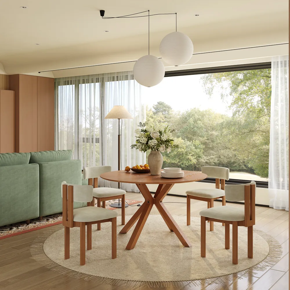 Mid-Century Modern Round Dining Table