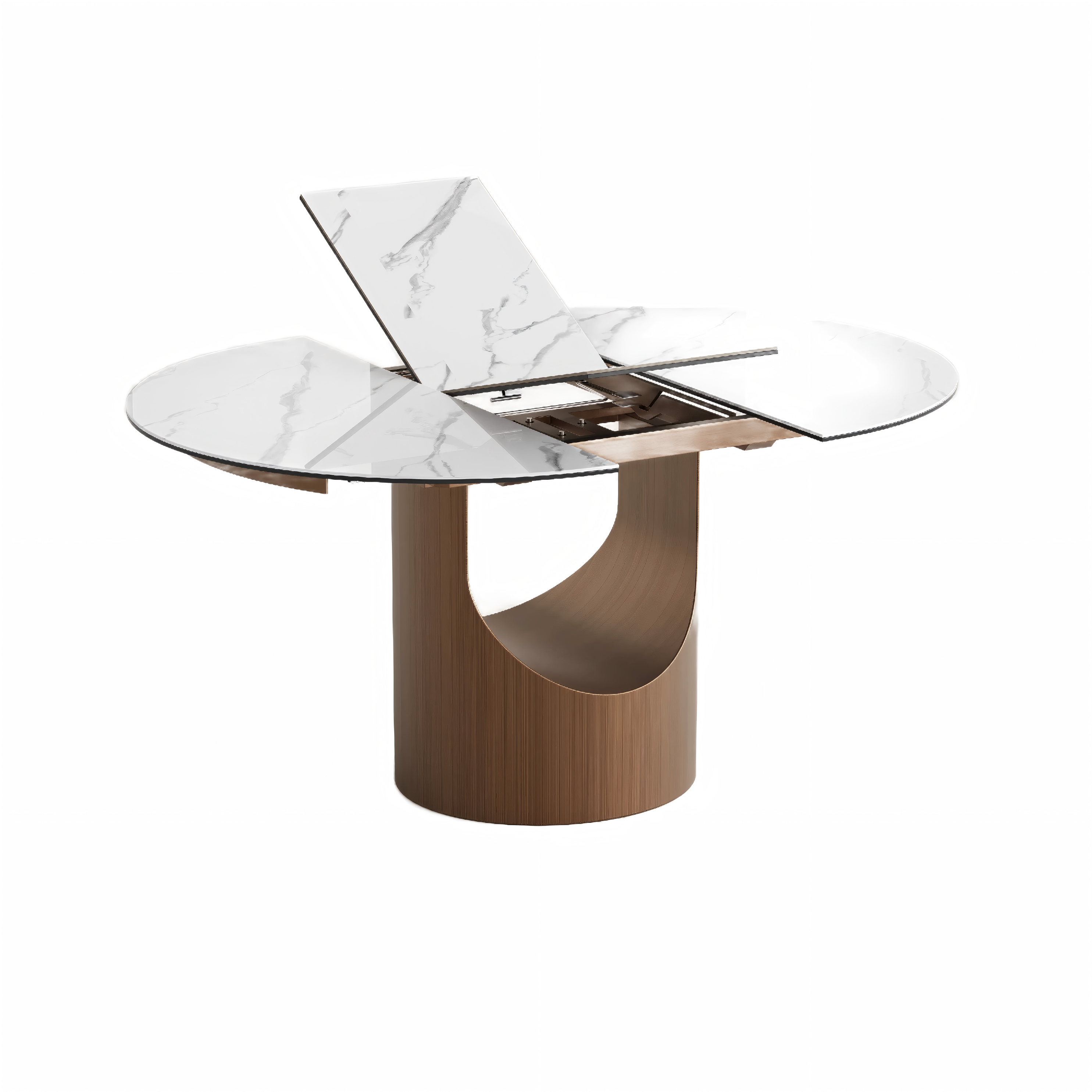 Oval Glossy Sintered Stone Extendable Dining Table