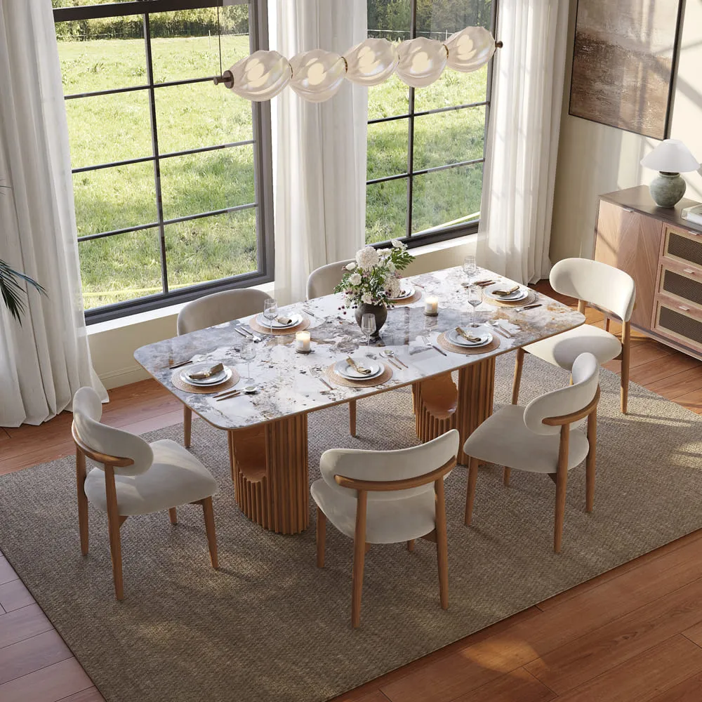 Glossy Sintered Stone Dining Table Glossy Sintered Stone Dining Table