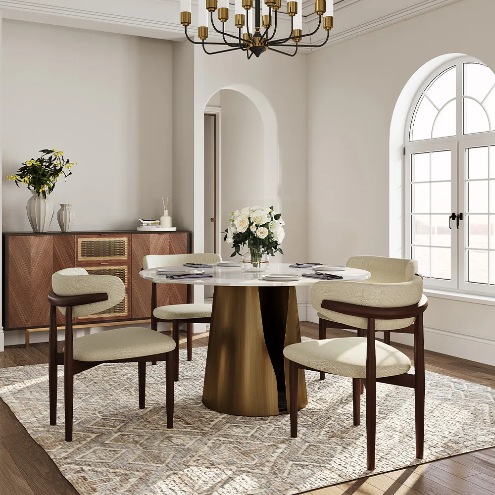 Round Glossy Sintered Stone Dining Table