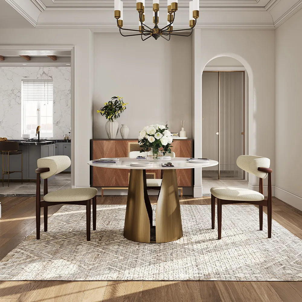 Round Glossy Sintered Stone Dining Table Round Glossy Sintered Stone Dining Table