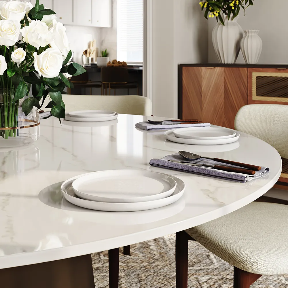 Round Glossy Sintered Stone Dining Table Round Glossy Sintered Stone Dining Table