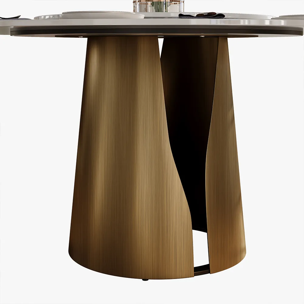 Round Glossy Sintered Stone Dining Table Round Glossy Sintered Stone Dining Table