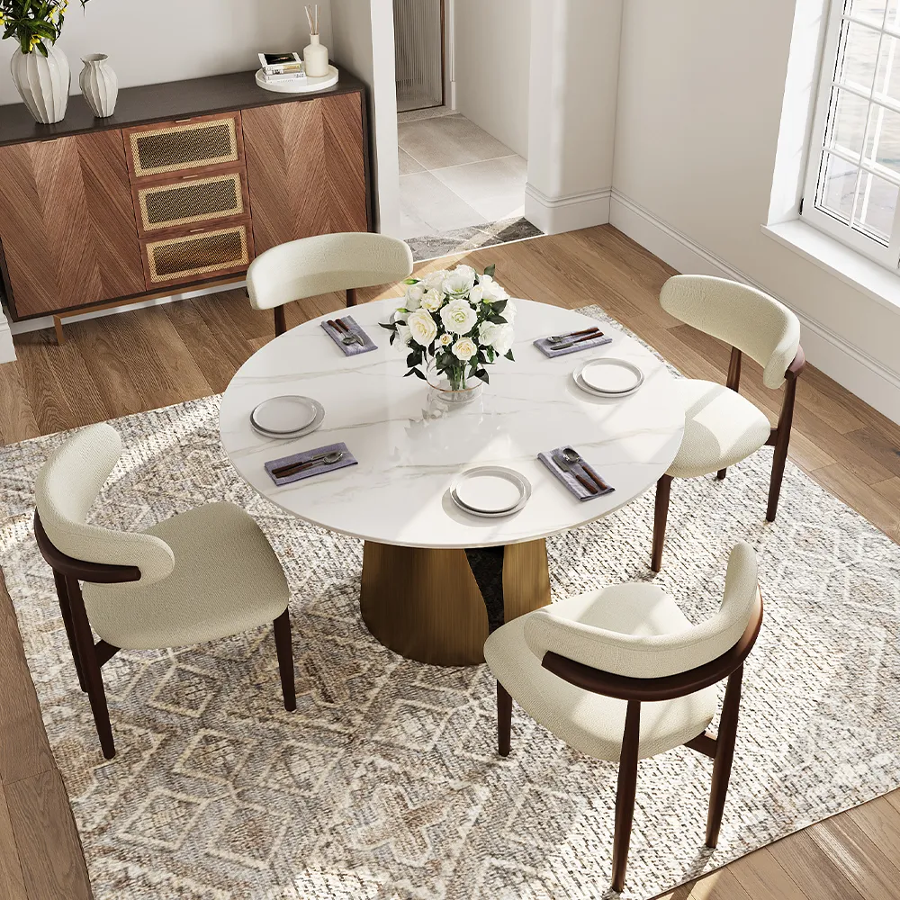 Round Glossy Sintered Stone Dining Table Round Glossy Sintered Stone Dining Table