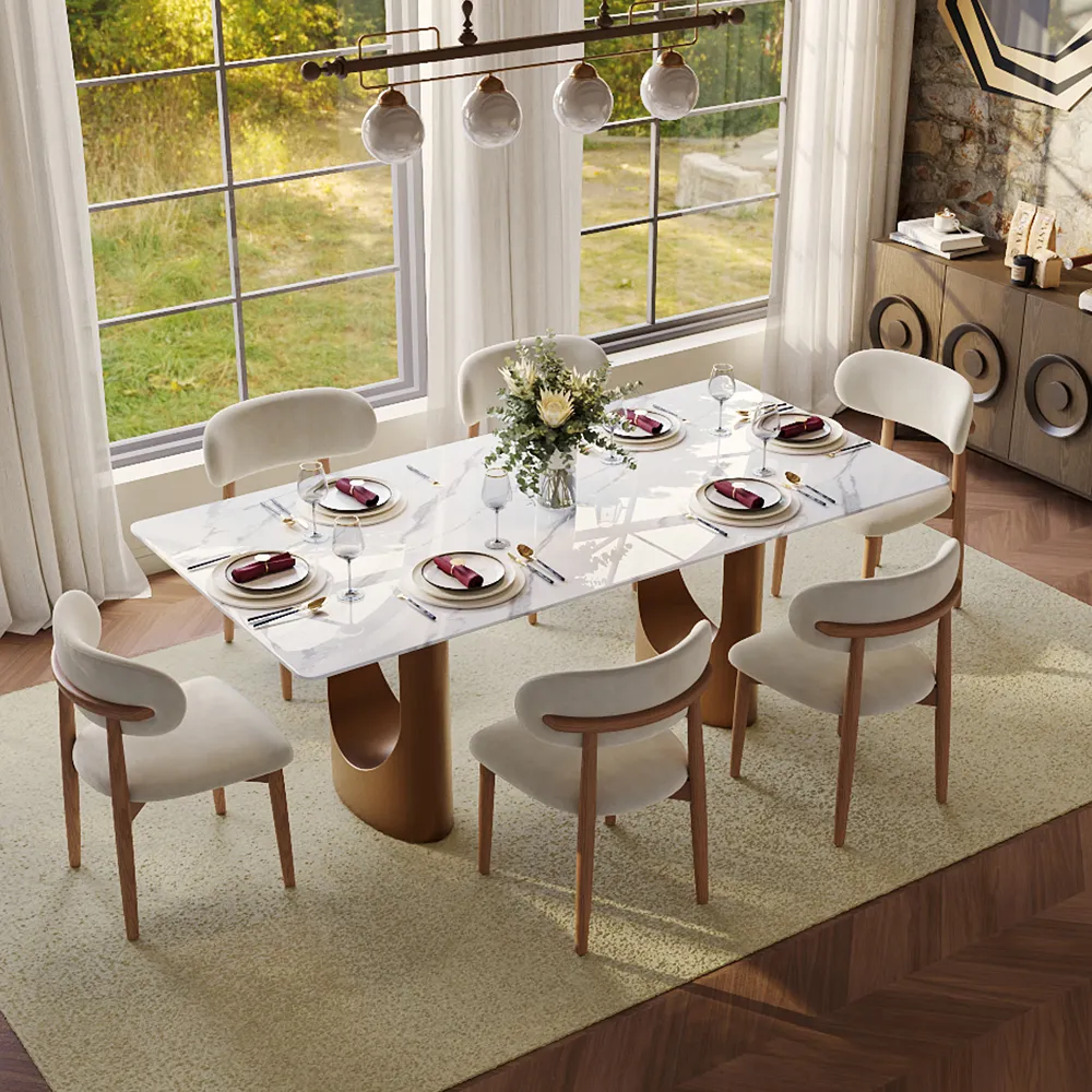 Rectangular Glossy Sintered Stone Dining Table