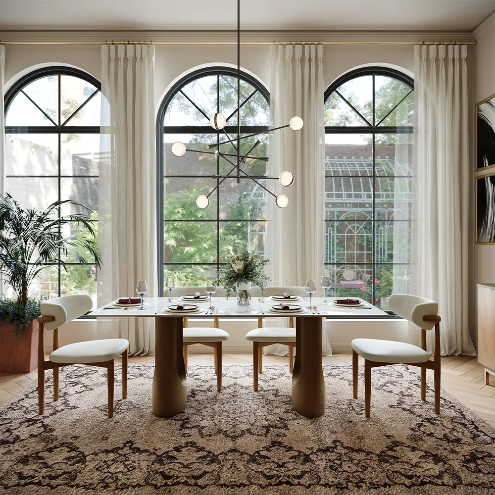 Rectangular Glossy Sintered Stone Dining Table Rectangular Glossy Sintered Stone Dining Table