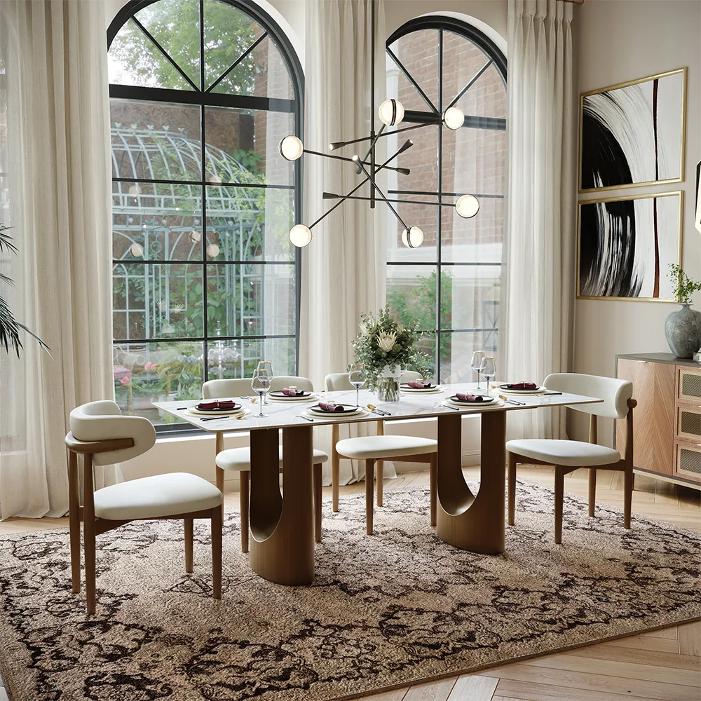 Rectangular Glossy Sintered Stone Dining Table Rectangular Glossy Sintered Stone Dining Table