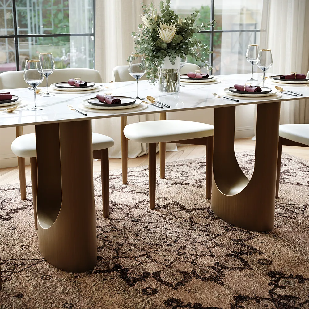 Rectangular Glossy Sintered Stone Dining Table Rectangular Glossy Sintered Stone Dining Table