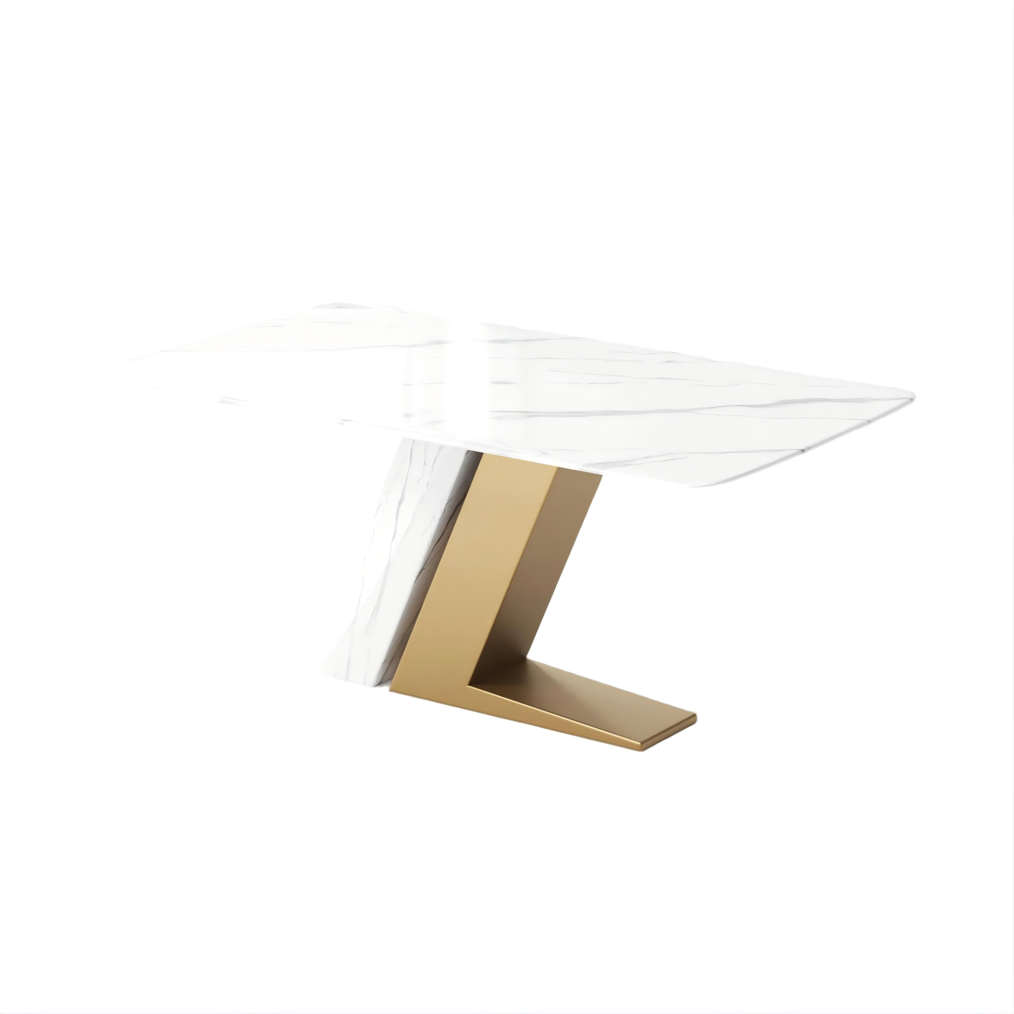 Modern Luxury White Rectangular Dining Table