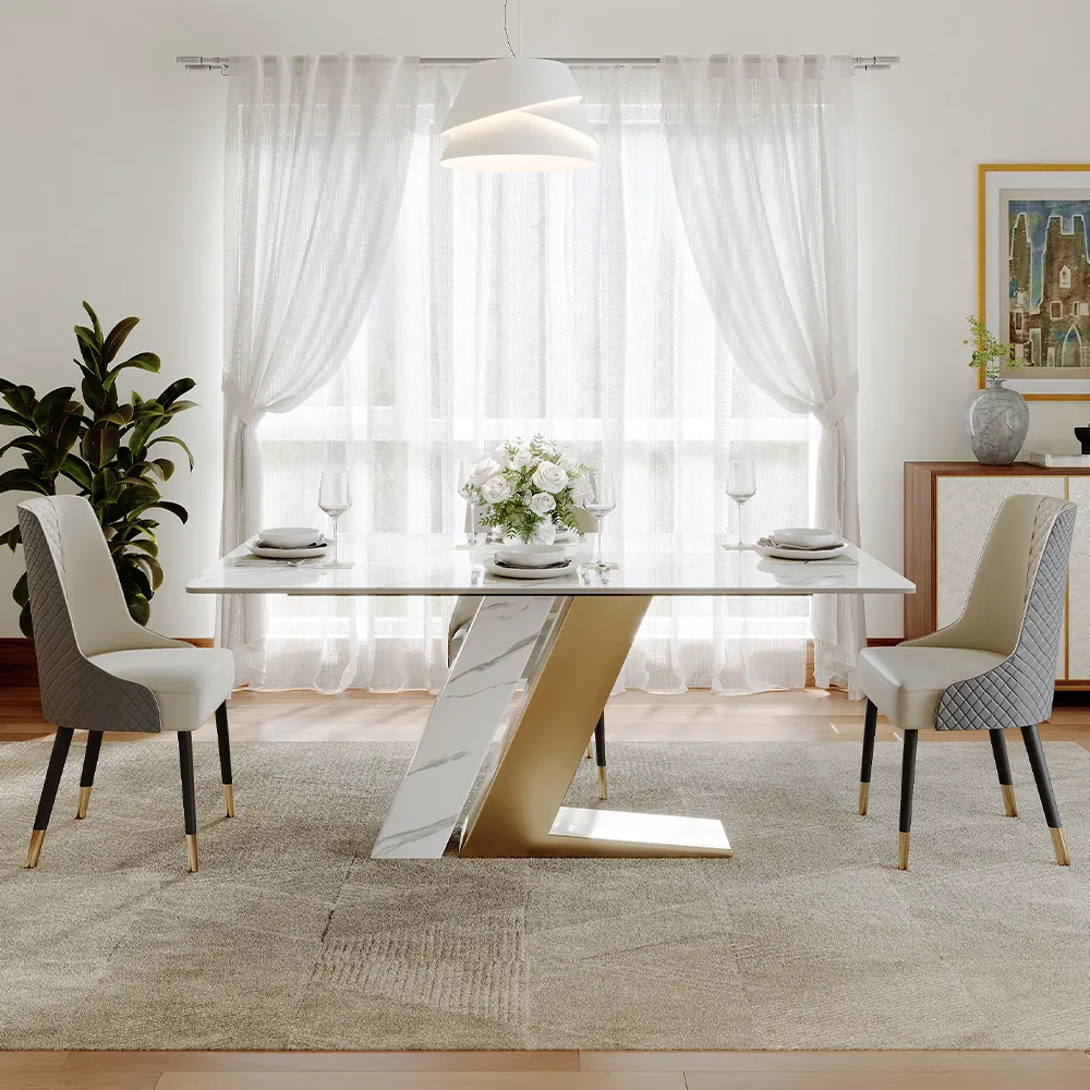 Modern Luxury White Rectangular Dining Table Modern Luxury White Rectangular Dining Table