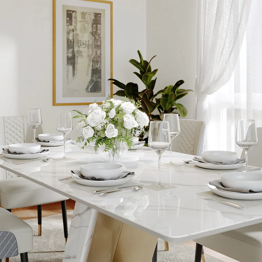 Modern Luxury White Rectangular Dining Table Modern Luxury White Rectangular Dining Table