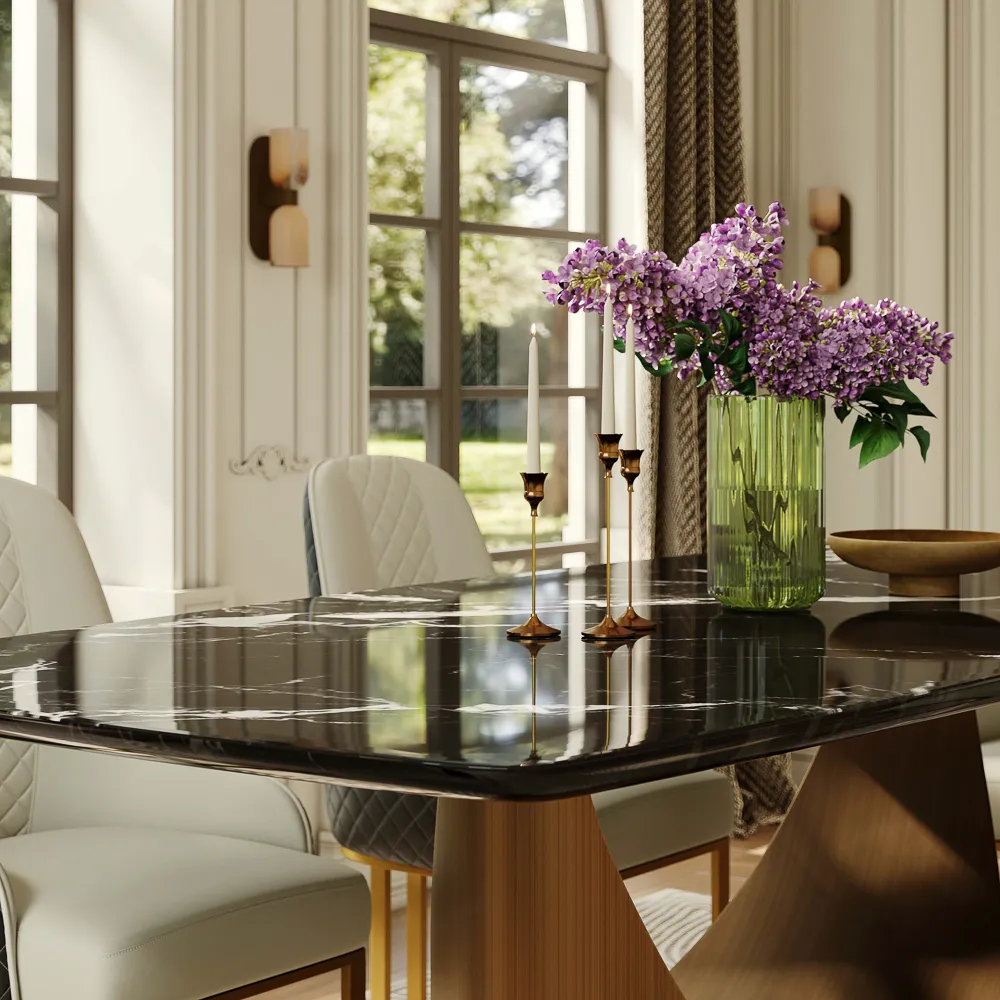 Modern Black Luxury Marble Dining Table