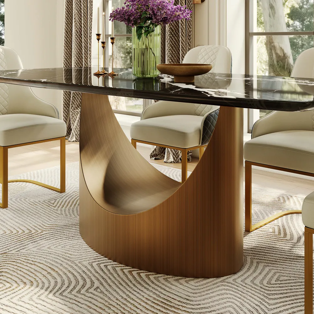 Modern Black Luxury Marble Dining Table