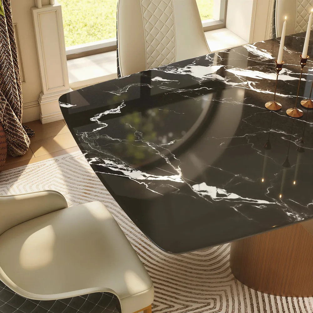Modern Black Luxury Marble Dining Table