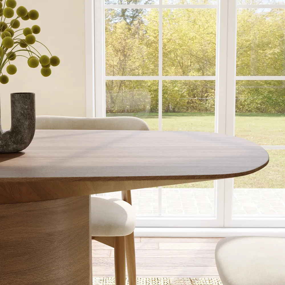 Modern Organic Oval Wooden Dining Table