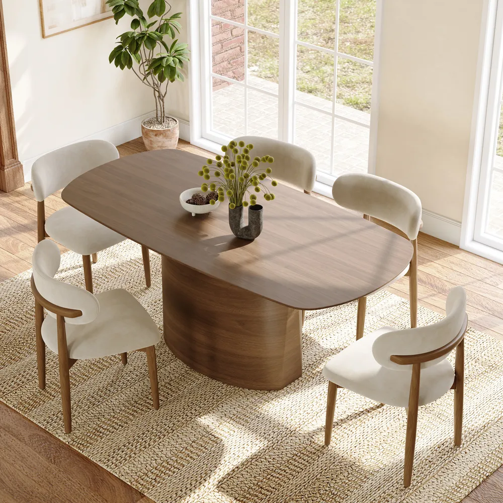 Modern Organic Oval Wooden Dining Table Modern Organic Oval Wooden Dining Table