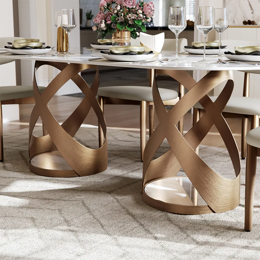 Glossy Sintered Stone Dining Table Glossy Sintered Stone Dining Table