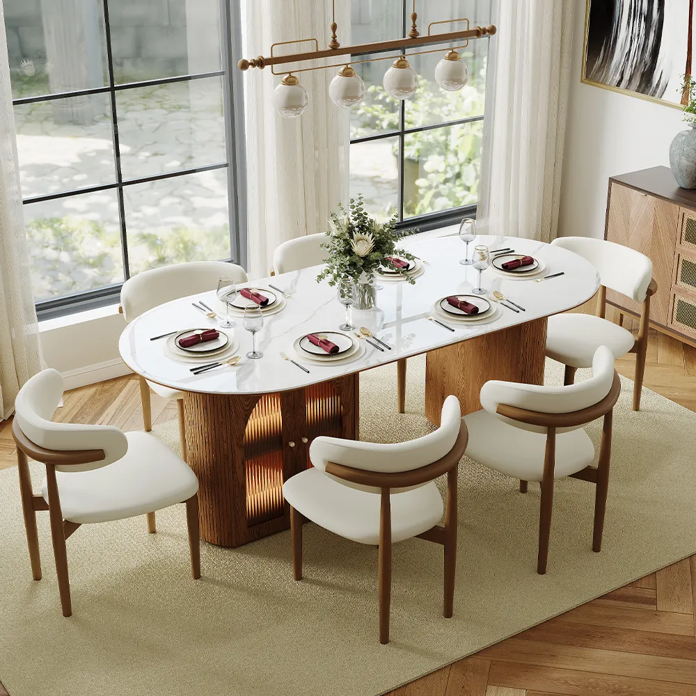 Glossy Sintered Stone Dining Table Glossy Sintered Stone Dining Table
