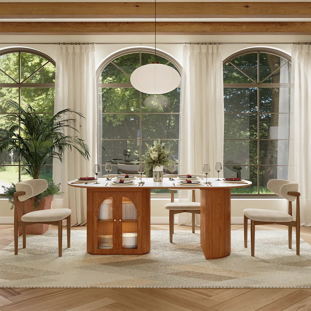 Glossy Sintered Stone Dining Table Glossy Sintered Stone Dining Table