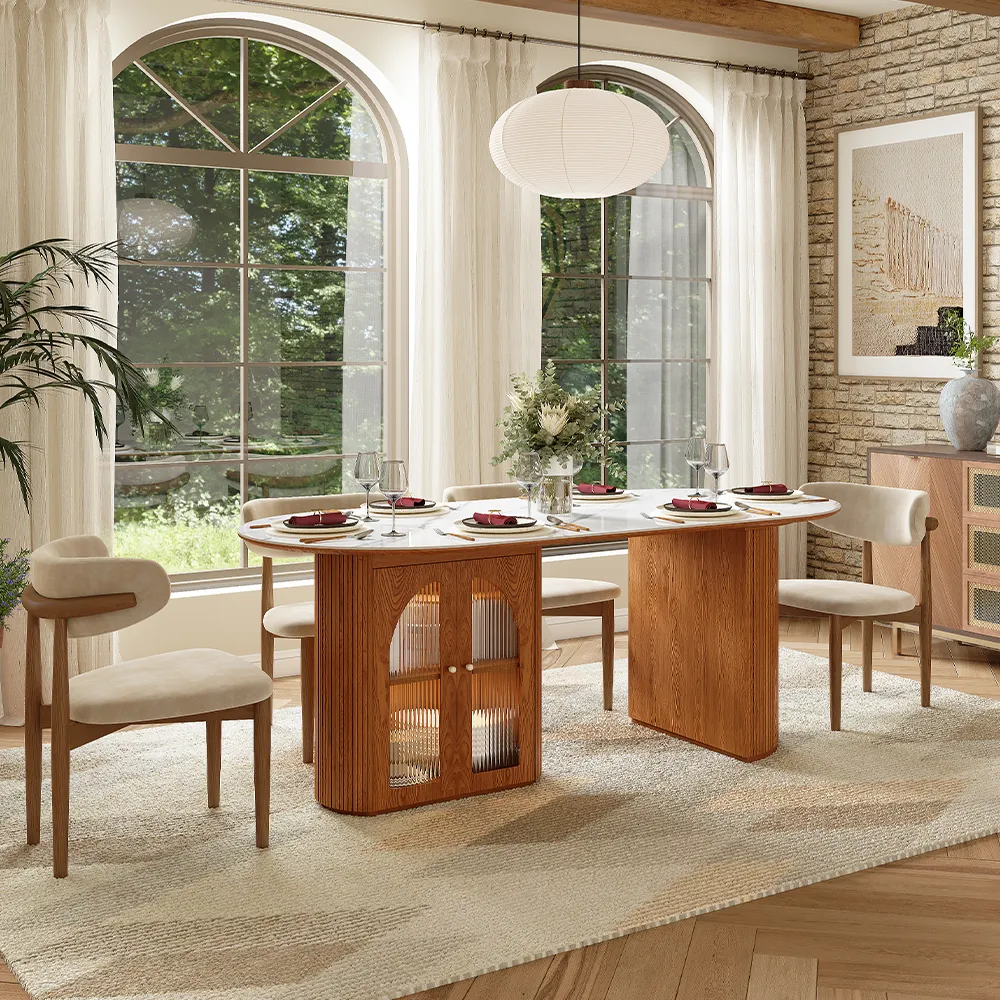 Glossy Sintered Stone Dining Table Glossy Sintered Stone Dining Table