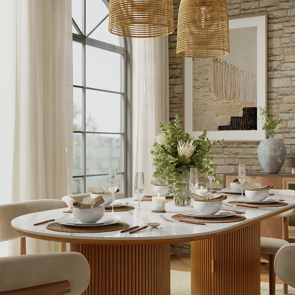 Glossy Sintered Stone Dining Table