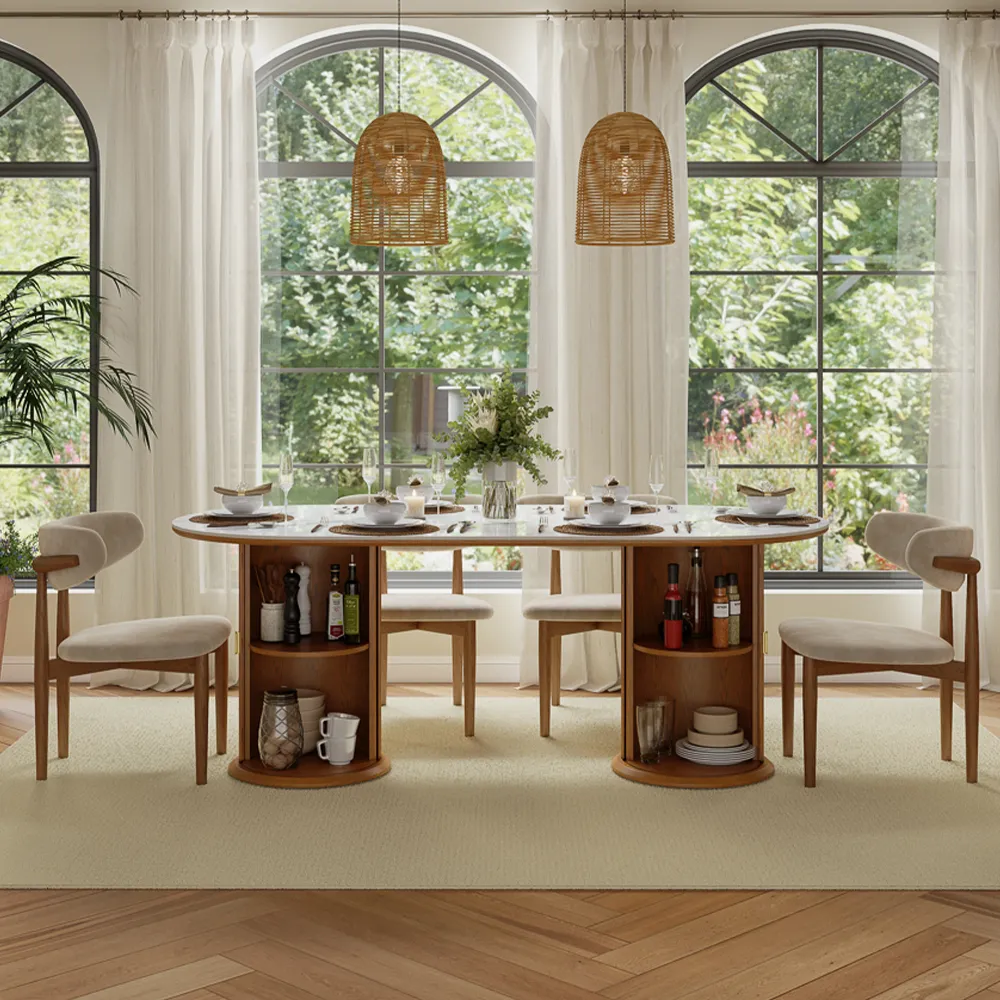 Glossy Sintered Stone Dining Table Glossy Sintered Stone Dining Table