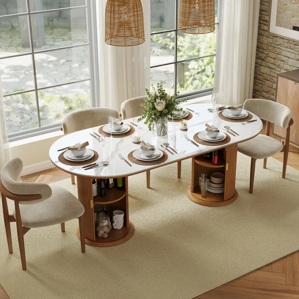 Glossy Sintered Stone Dining Table Glossy Sintered Stone Dining Table