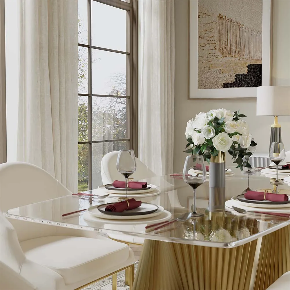 Modern Luxury Glass Dining Table