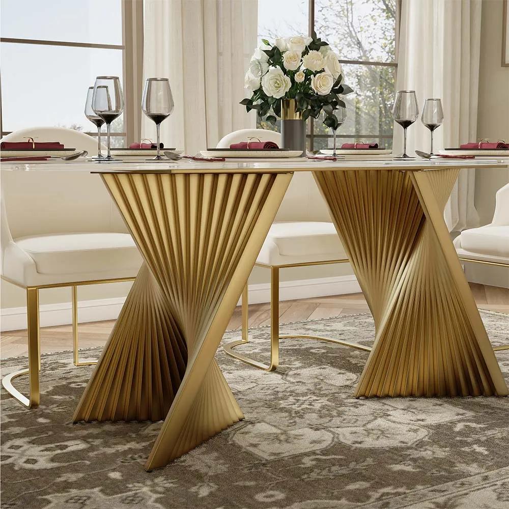 Modern Luxury Glass Dining Table