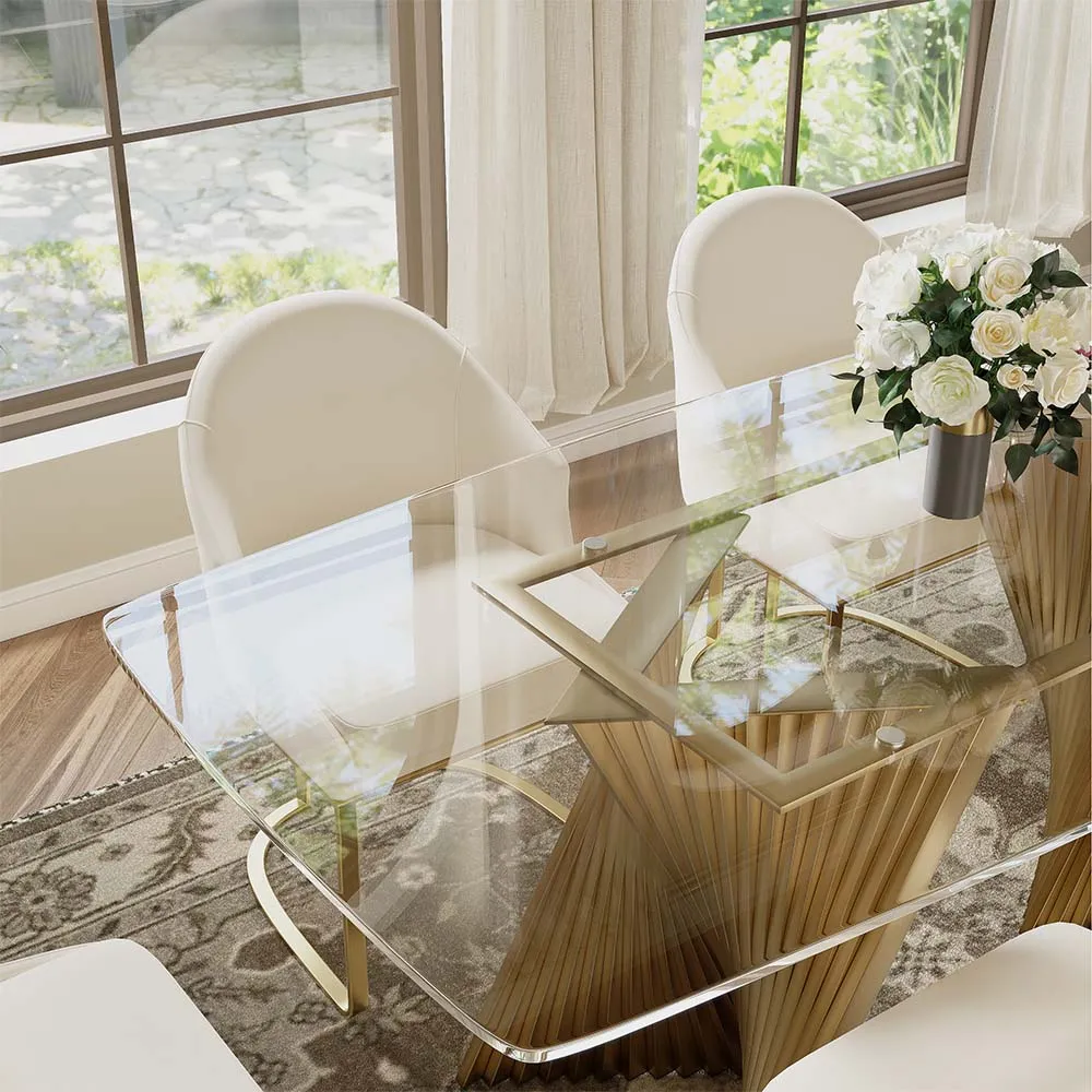 Modern Luxury Glass Dining Table