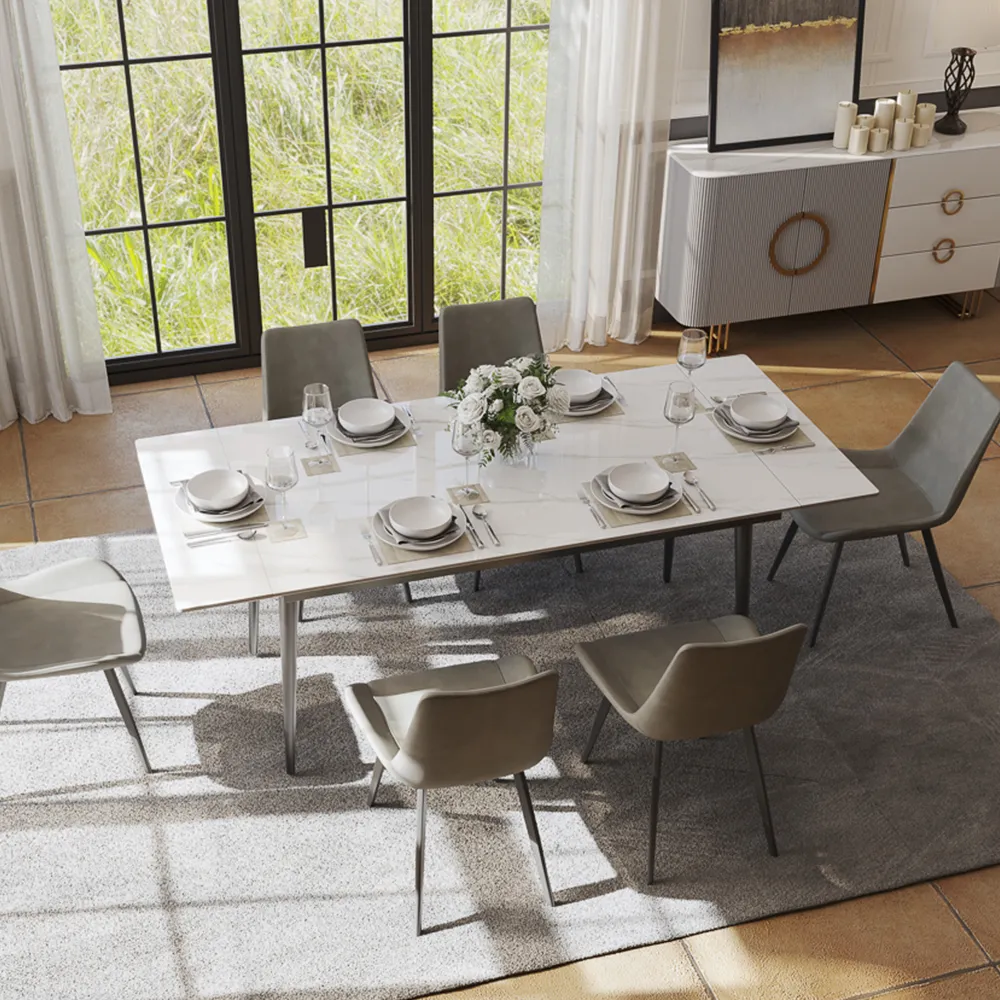 Rectangular Sintered Stone Extendable Dining Table
