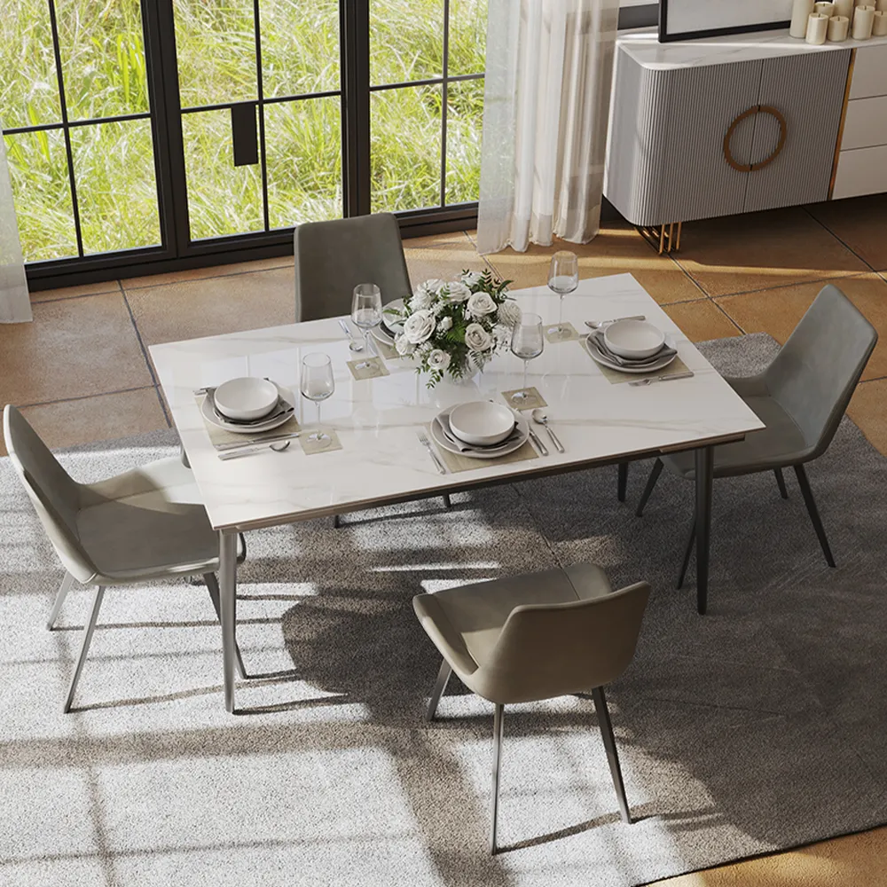 Rectangular Sintered Stone Extendable Dining Table
