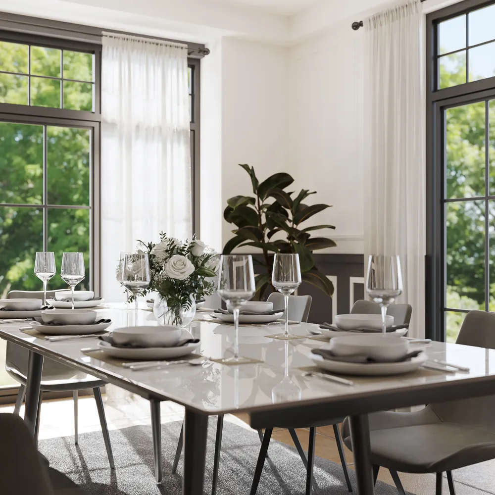Rectangular Sintered Stone Extendable Dining Table