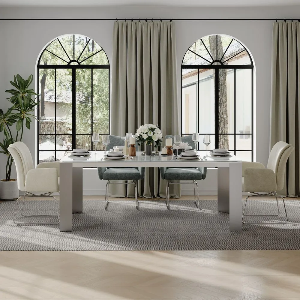 Modern Long Extendable Dining Table