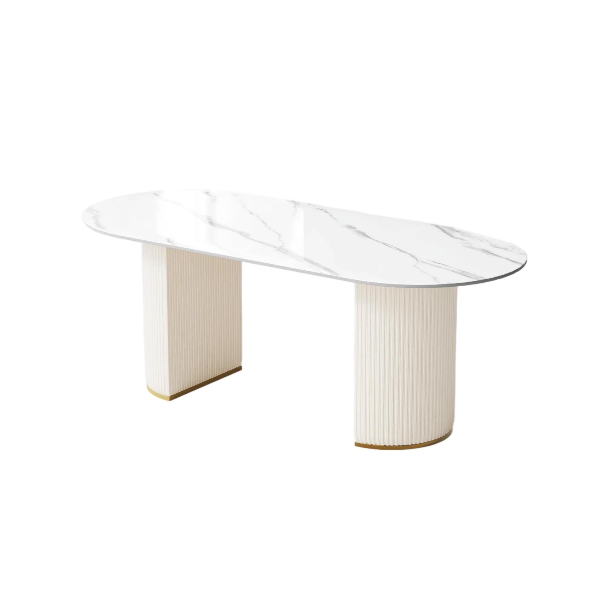 Oval Glossy Sintered Stone Dining Table