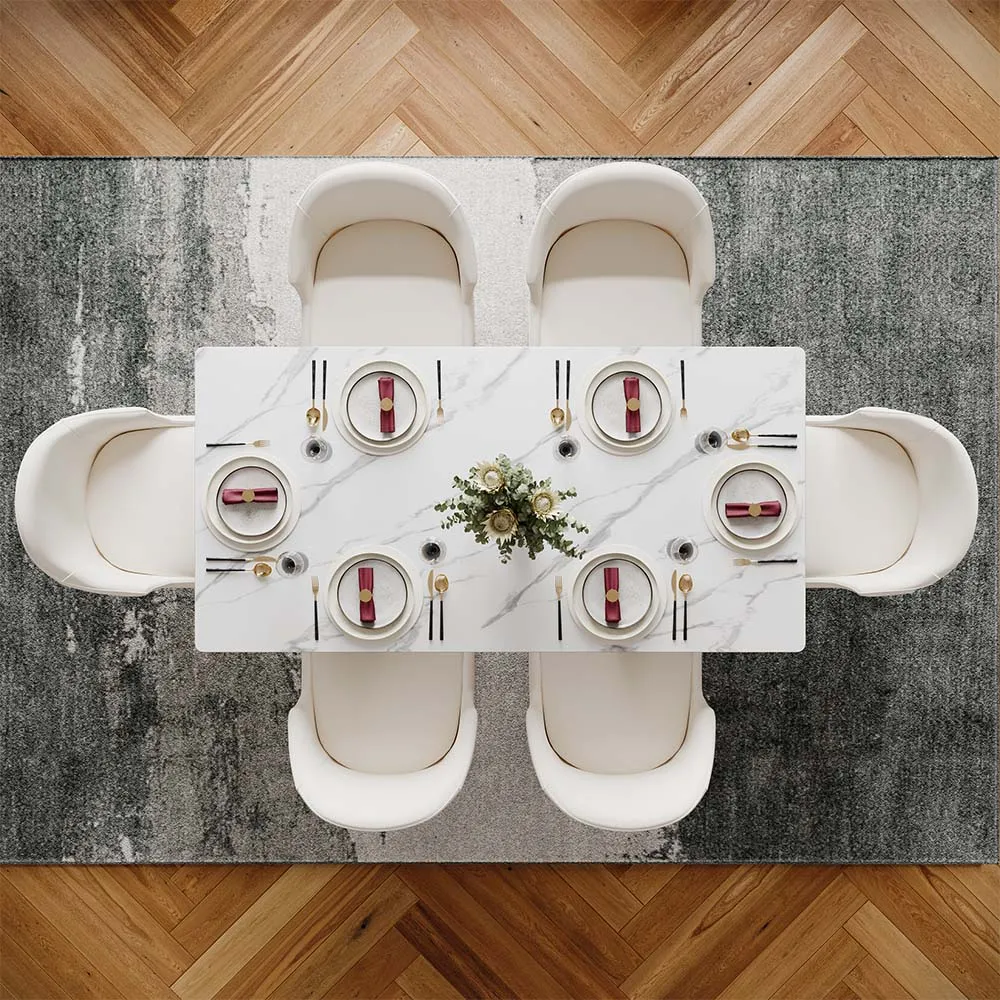 Rectangular Glossy Sintered Stone Dining Table